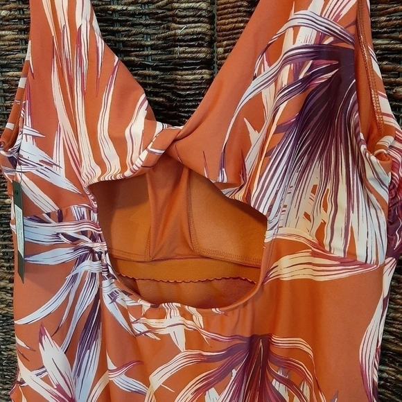 NWT Palisades Beach Club Size 22W Burnt Ochre Palm Desert Swimsuit Orange - Picture 5 of 8